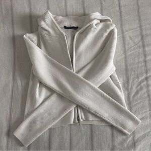 BRANDY MELVILLE White Cropped Zip-Up